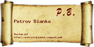Petrov Bianka névjegykártya